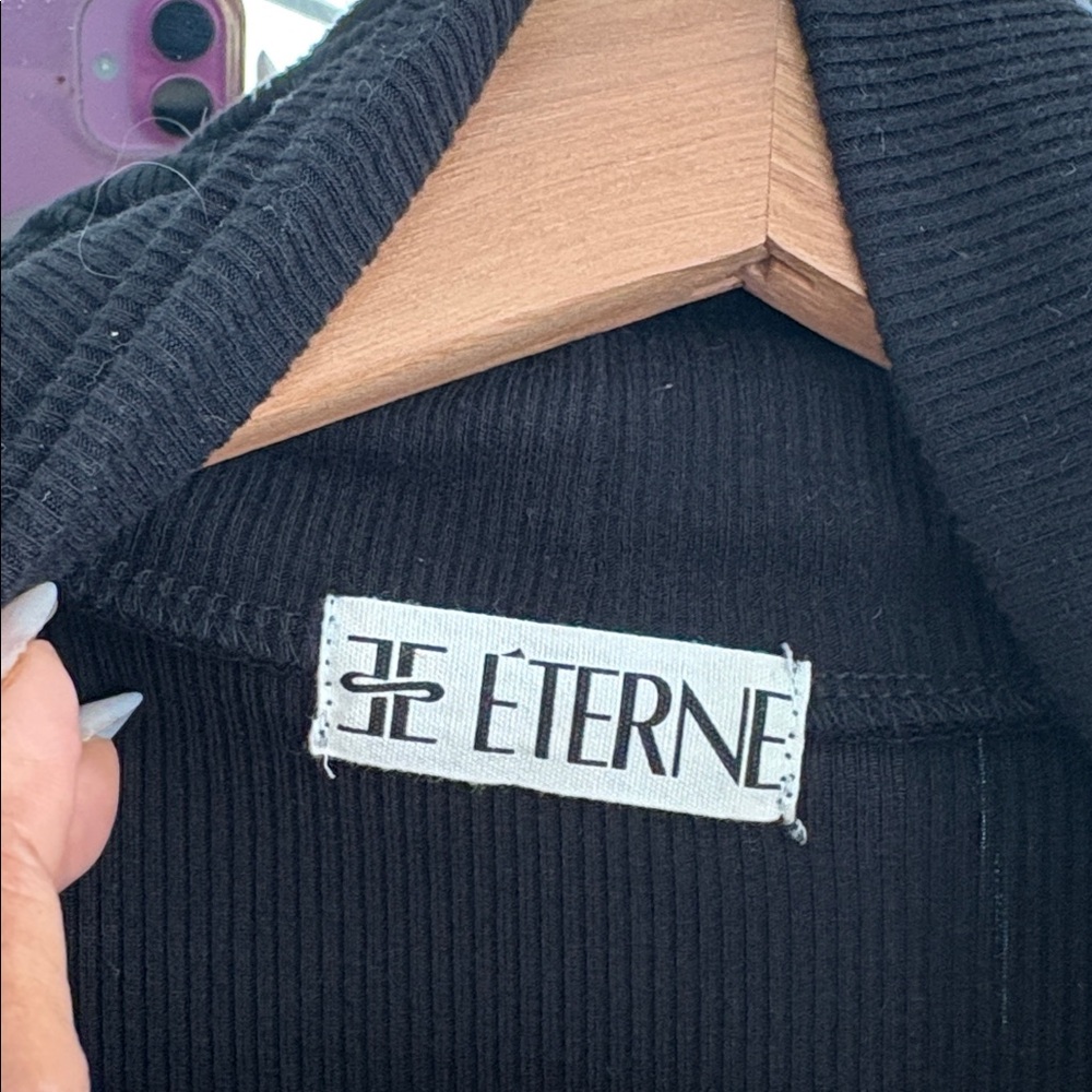 Eterne Classic Black Ribbed Dress - Picture 4 of 9